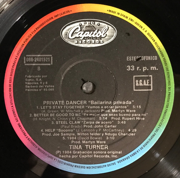 Tina Turner, Private Dancer - LP