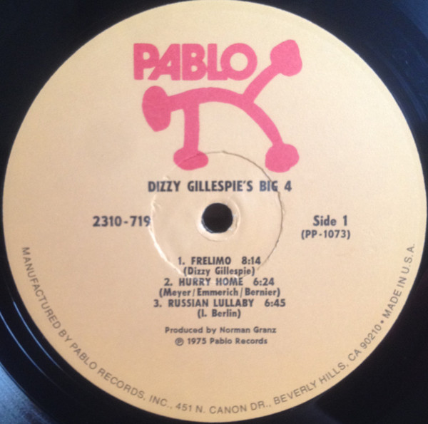 Dizzy Gillespie's Big 4, Dizzy Gillespie's Big 4 - LP