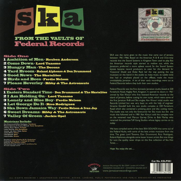 Various, Ska: From The Vaults Of Federal Records - LP