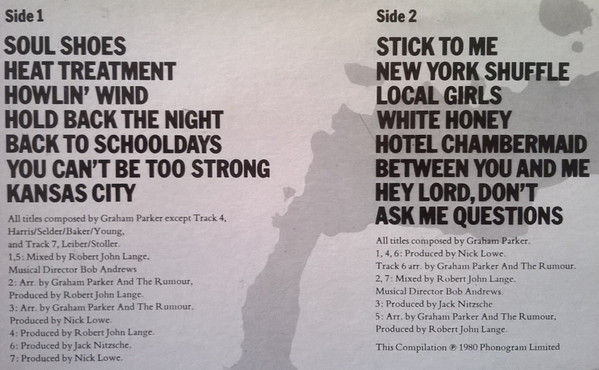 Graham Parker And The Rumour, The Best Of Graham Parker And The Rumour - LP