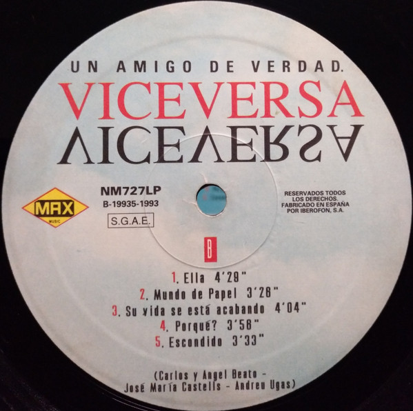 Viceversa, Un Amigo De Verdad - LP