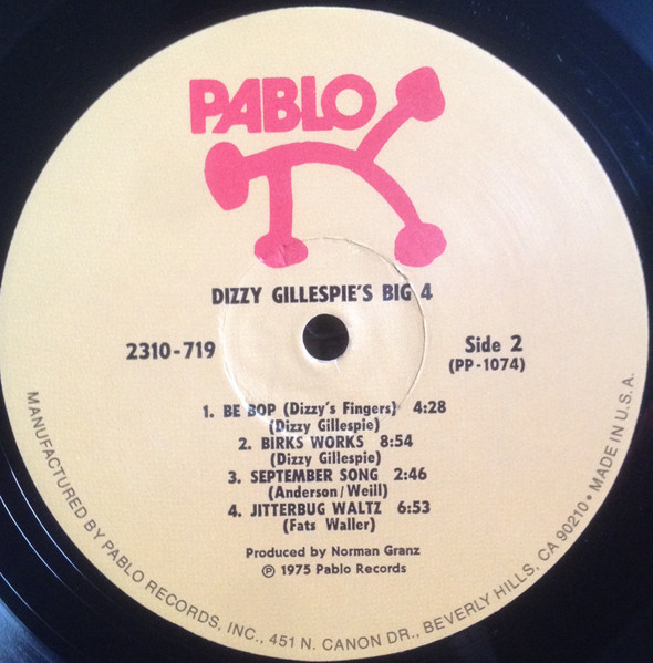 Dizzy Gillespie's Big 4, Dizzy Gillespie's Big 4 - LP