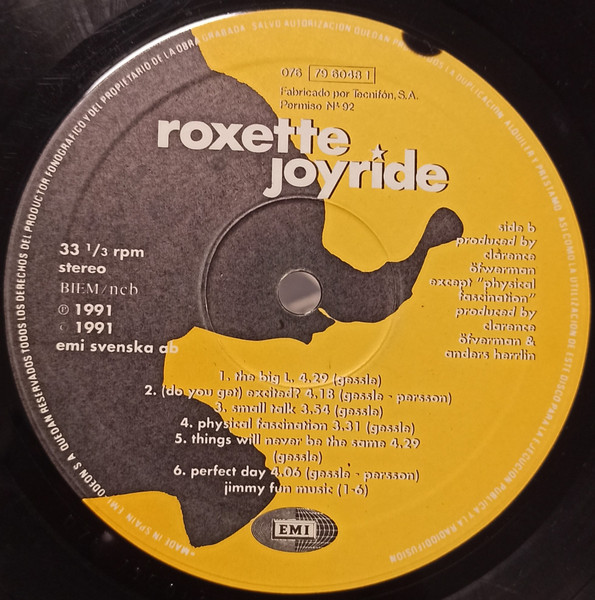 Roxette, Joyride - LP Album Stereo