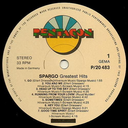 Spargo, Greatest Hits - LP