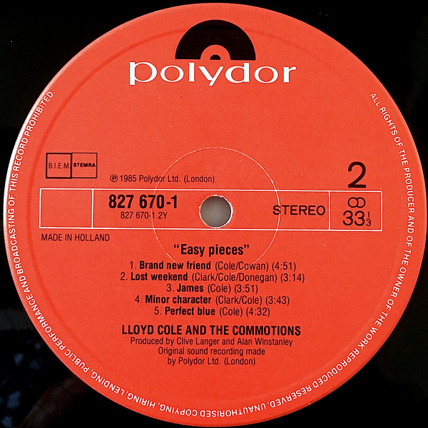 Lloyd Cole & The Commotions, Easy Pieces - LP