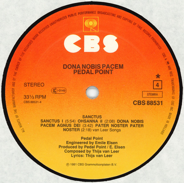 Pedal Point, Dona Nobis Pacem - LP