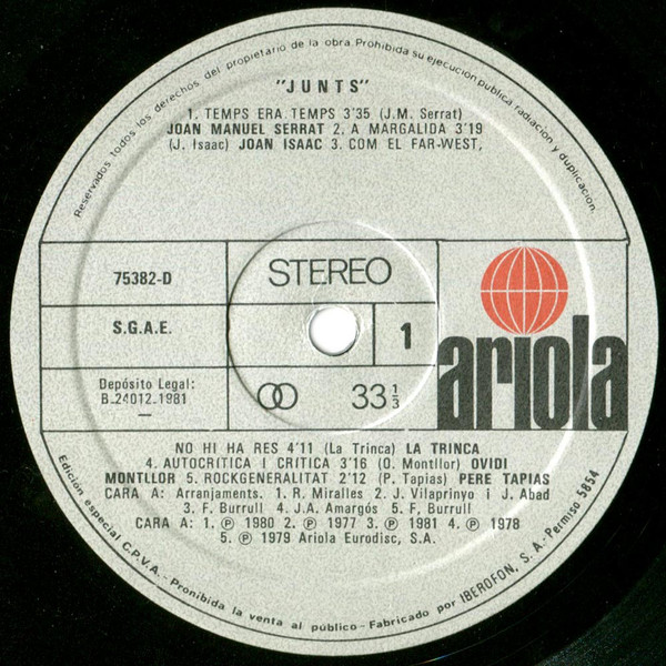 Various, Junts - LP Album Stereo