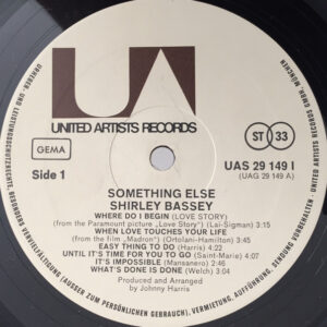 Shirley Bassey, Something Else - LP: imagen 5