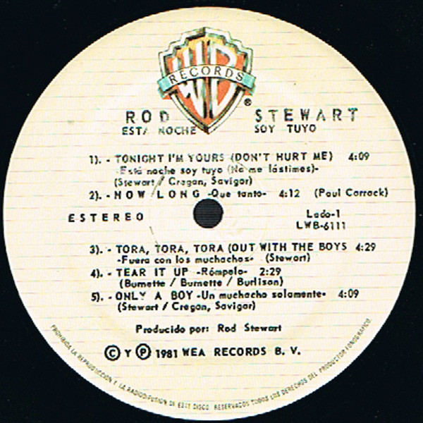 Rod Stewart, Tonight I'm Yours - LP