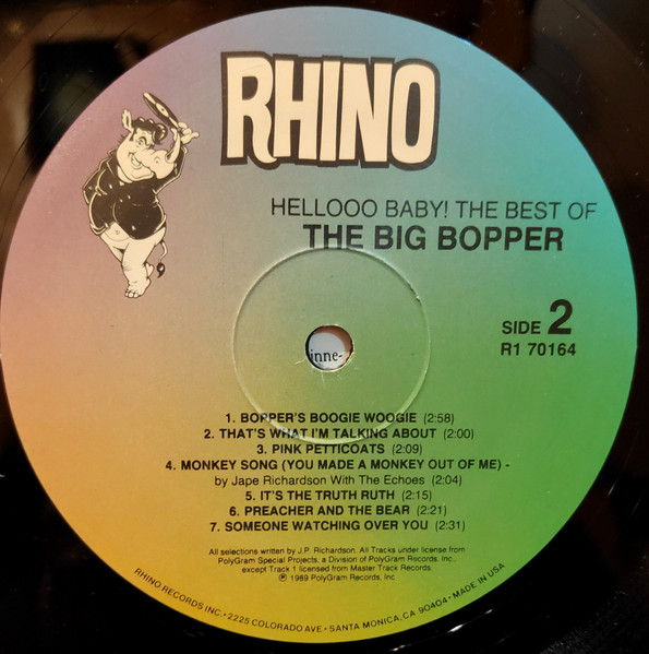 Big Bopper, Hellooo Baby! The Best Of The Big Bopper 1954 - 1959 - LP
