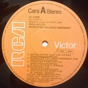 Rick Astley, Whenever You Need Somebody - LP: imagen 3