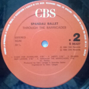 Spandau Ballet, Through The Barricades - LP: imagen 4