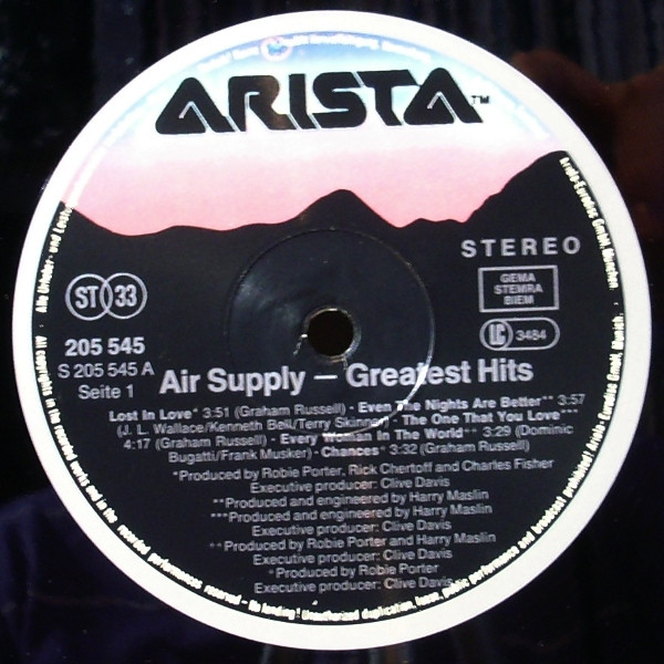 Air Supply, Greatest Hits - LP