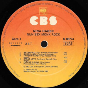 Nina Hagen, Nunsexmonkrock - LP: imagen 3