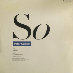 Peter Gabriel, So - LP: imagen 2