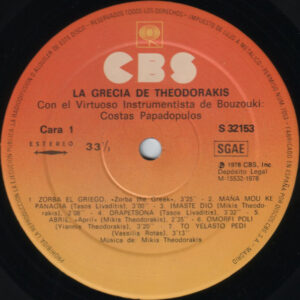 Mikis Theodorakis, La Grecia De Theodorakis - LP: imagen 3