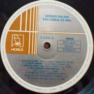 Sergio Dalma, Esa Chica Es Mía - LP: imagen 3