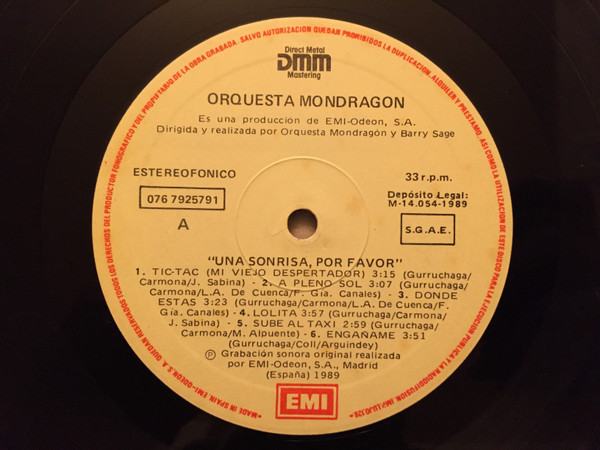 Orquesta Mondragón, Una Sonrisa, Por Favor - LP