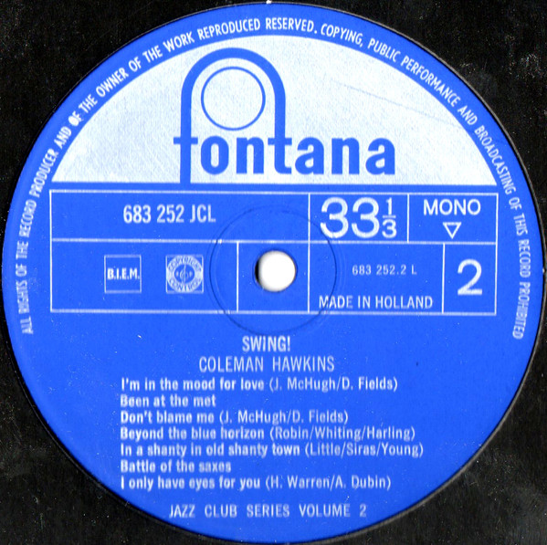 Coleman Hawkins, Swing! - LP