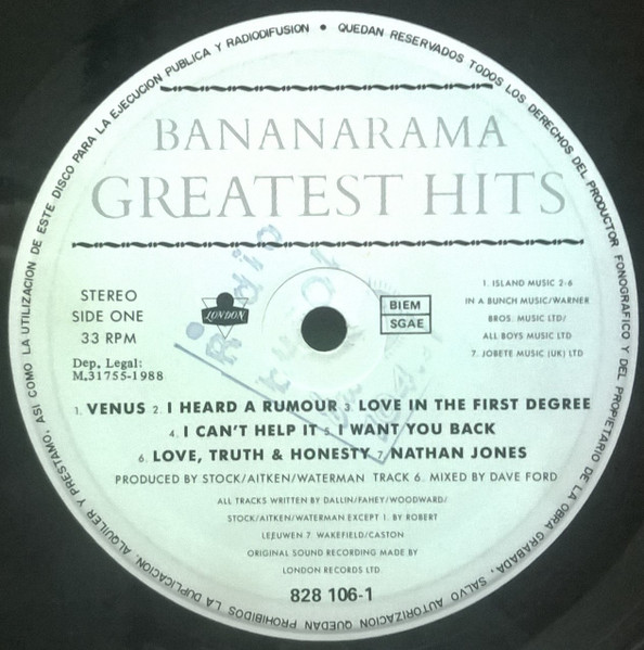 Bananarama, The Greatest Hits Collection - LP