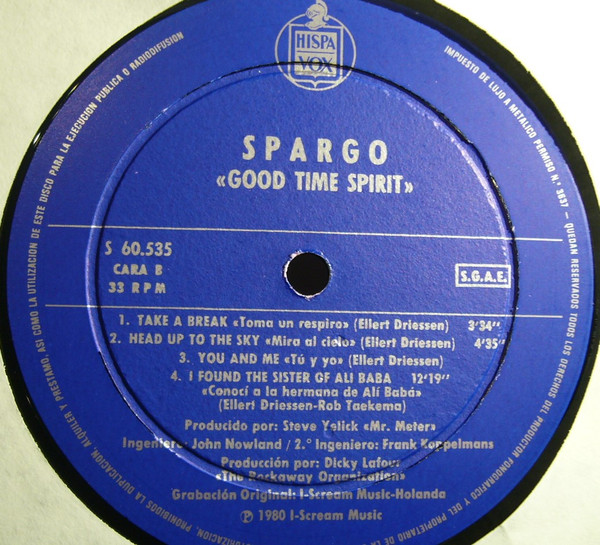Spargo, Good Time Spirit - LP