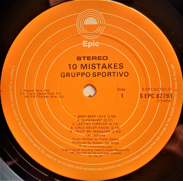 Gruppo Sportivo, 10 Mistakes - LP
