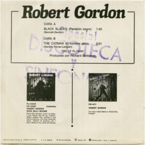 Robert Gordon, Black Slacks / The Catman - Singles: imagen 2