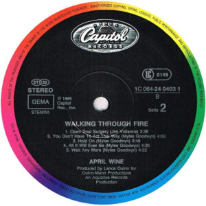 April Wine, Walking Through Fire - LP: imagen 4