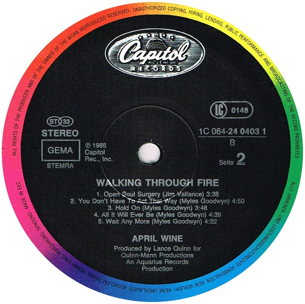 April Wine, Walking Through Fire - LP
