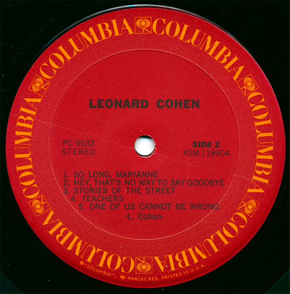 Leonard Cohen, Songs Of Leonard Cohen - LP