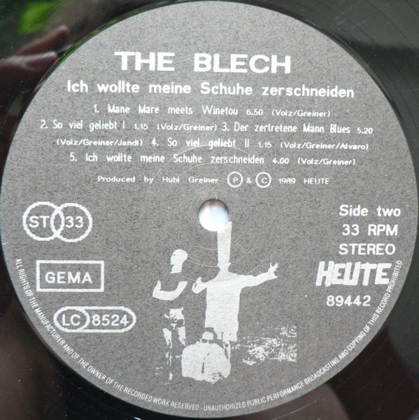 The Blech, Ich Wollte Meine Schuhe Zerschneiden - LP