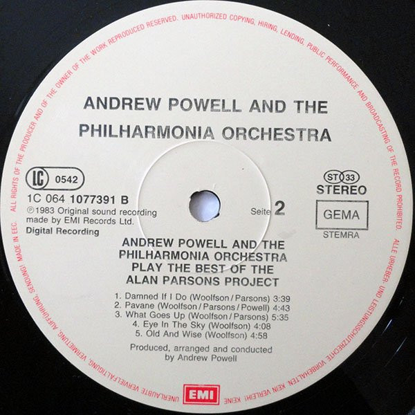 Andrew Powell, Philharmonia Orchestra, Play The Best Of The Alan Parsons Project - LP