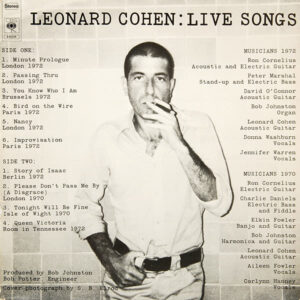 Leonard Cohen, Live Songs - LP