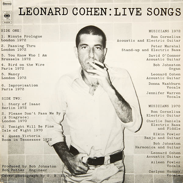 Leonard Cohen, Live Songs - LP