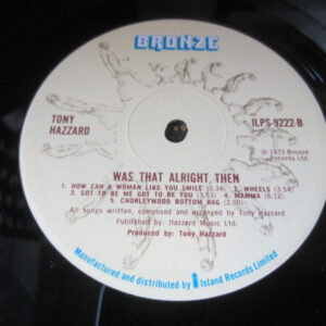 Tony Hazzard, Was That Alright Then? - LP: imagen 5