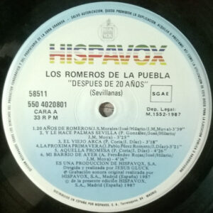 Los Romeros De La Puebla, Despues De 20 Años - LP: imagen 3