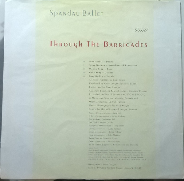 Spandau Ballet, Through The Barricades - LP
