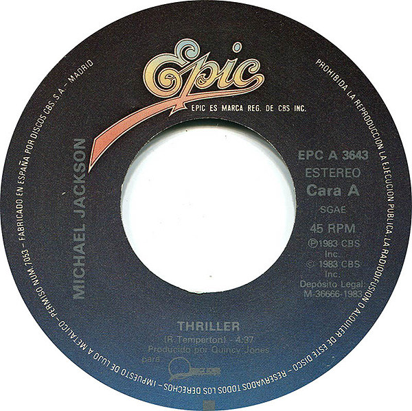 Michael Jackson, Thriller - Singles