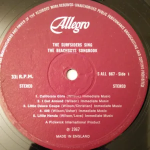 Vinilo: The Surfsiders, The Surfsiders Sing The Beach Boys Songbook - LP