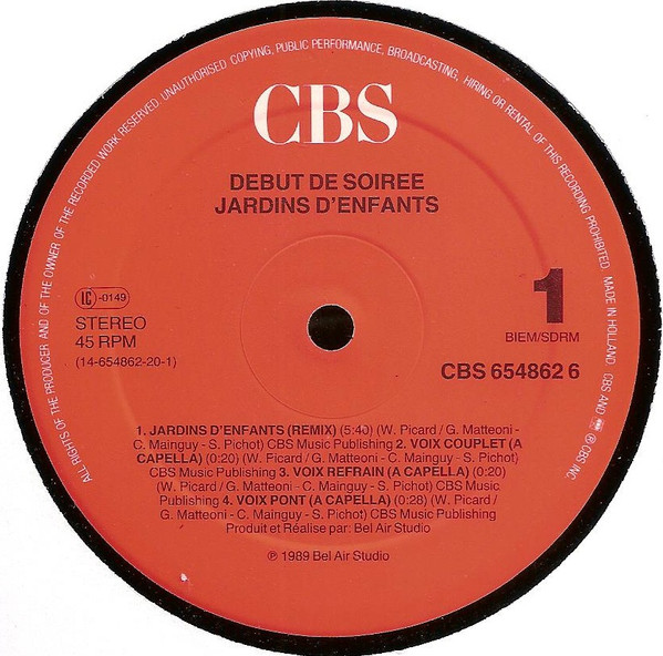 Début De Soirée, Jardins D'enfants - Maxi Singles