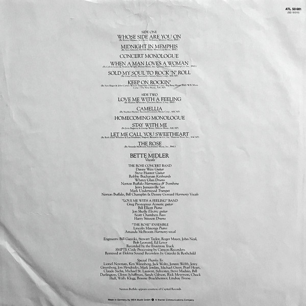 Bette Midler, The Rose - The Original Soundtrack Recording - LP