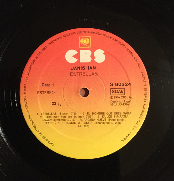 Janis Ian, Estrellas = Stars - LP