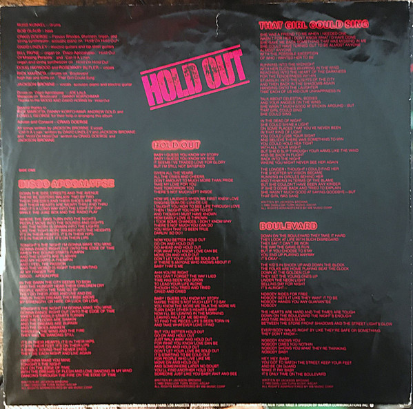 Jackson Browne, Hold Out - LP