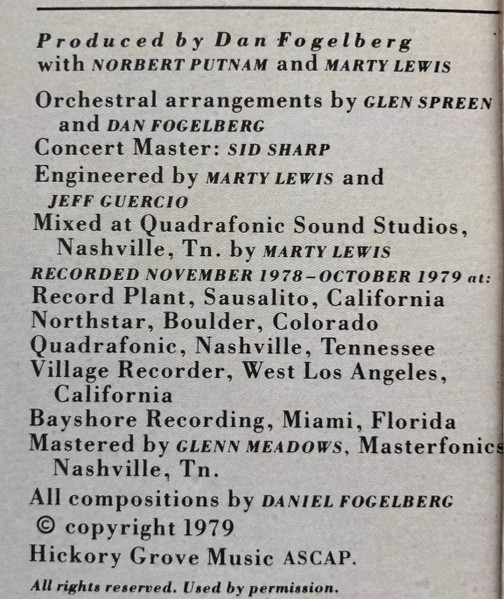 Dan Fogelberg, Phoenix - LP