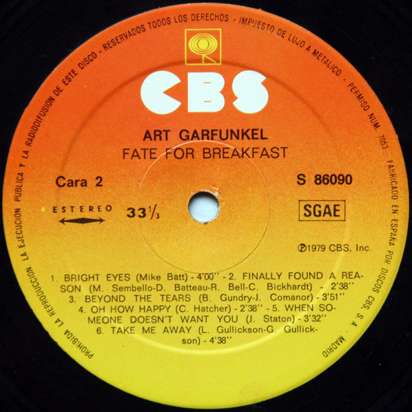 Art Garfunkel, Fate For Breakfast - LP