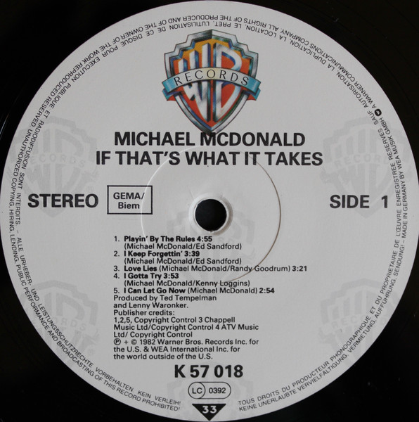 Michael McDonald, If That's What It Takes - LP