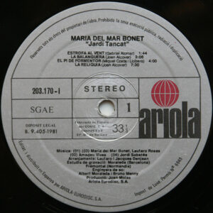 Maria Del Mar Bonet, Jardí Tancat - LP: imagen 6