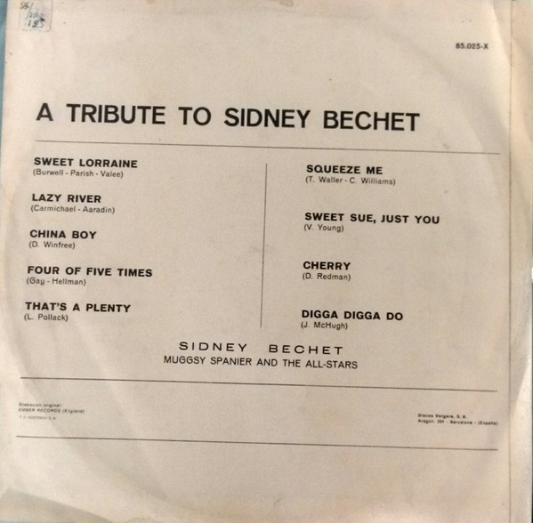 Sidney Bechet, Muggsy Spanier, A Tribute To Sidney Bechet - LP