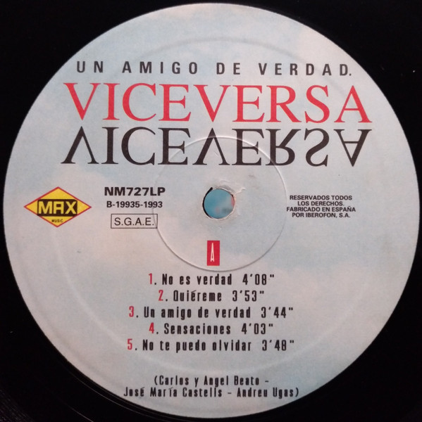 Viceversa, Un Amigo De Verdad - LP