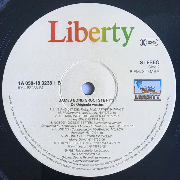Various, James Bond Grootste Hits - LP